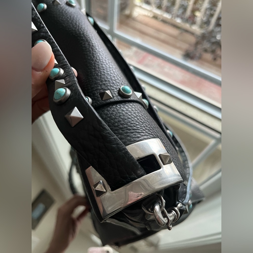 Authentic VALENTINO ROLLING ROCKSTUD MEDIUM SATCHEL BAG - Picture 6 of 16